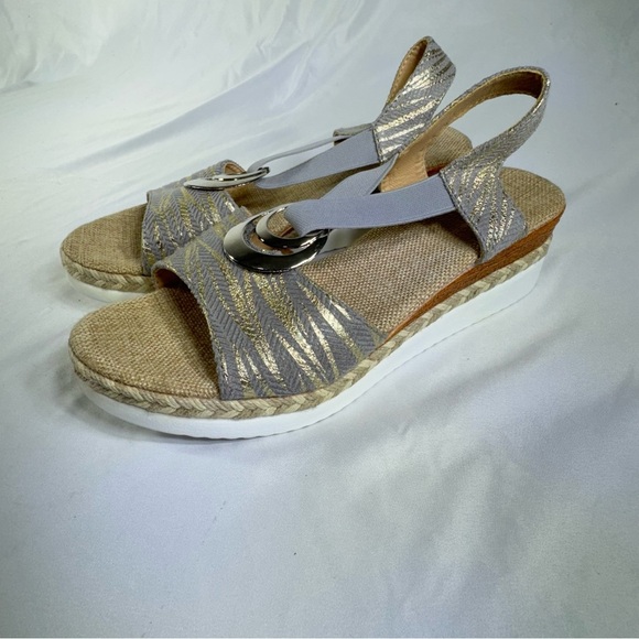 Espadrilles Platform Wedge Sandals Ankle Strap Open Toe Soft Wedge Sandals - Picture 2 of 7